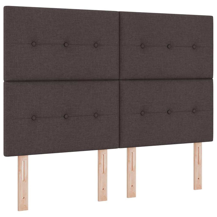 Bäddfjäder Med Huvudgavel Mörkbrun 140 X 190 Cm Tyg