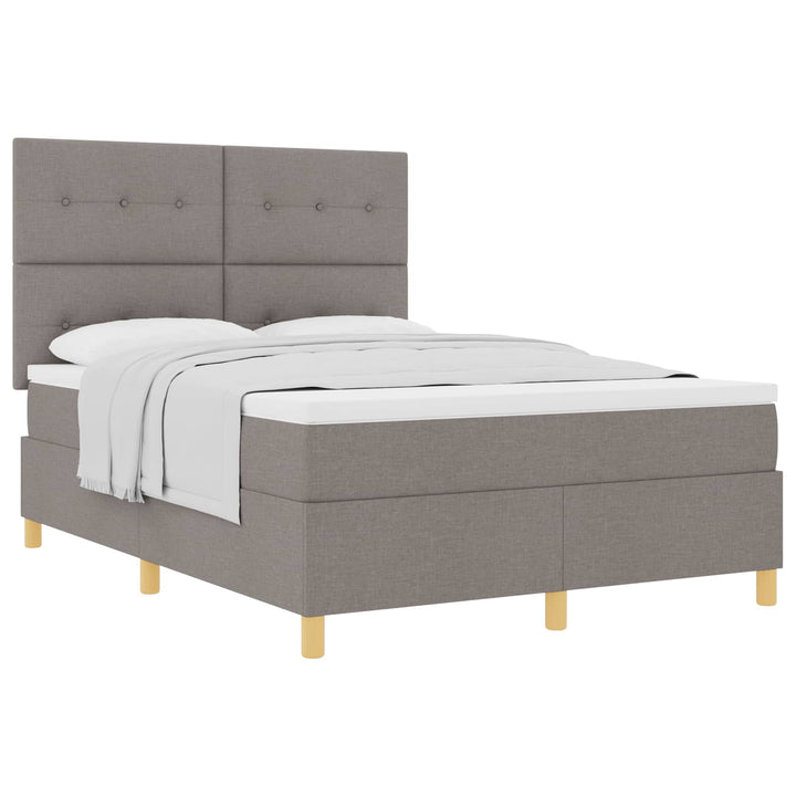 Bäddfjäder Med Huvudgavel Taupe 140 X 190 Cm Tyg