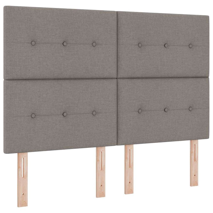 Bäddfjäder Med Huvudgavel Taupe 140 X 190 Cm Tyg