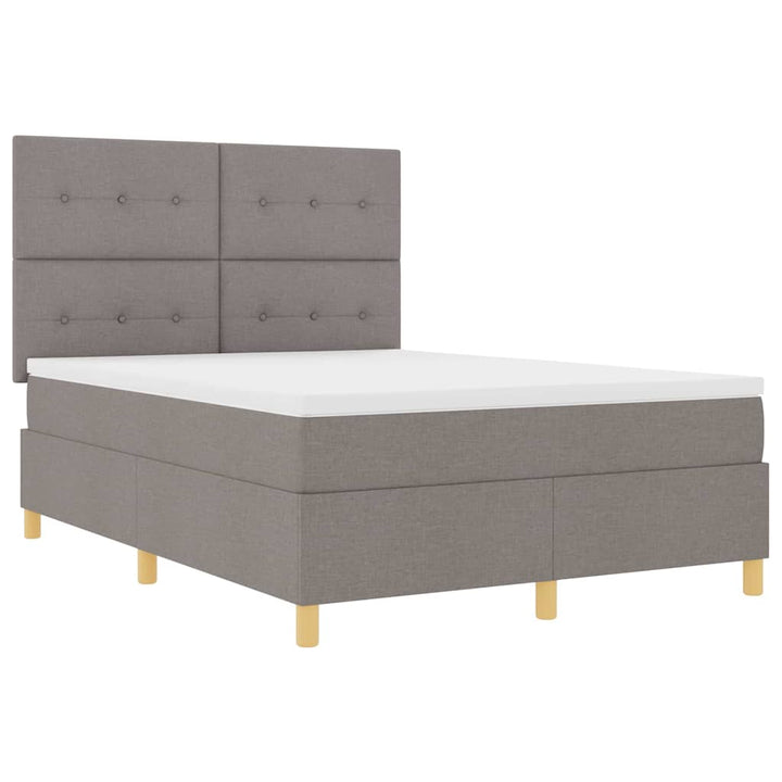 Bäddfjäder Med Huvudgavel Taupe 140 X 190 Cm Tyg