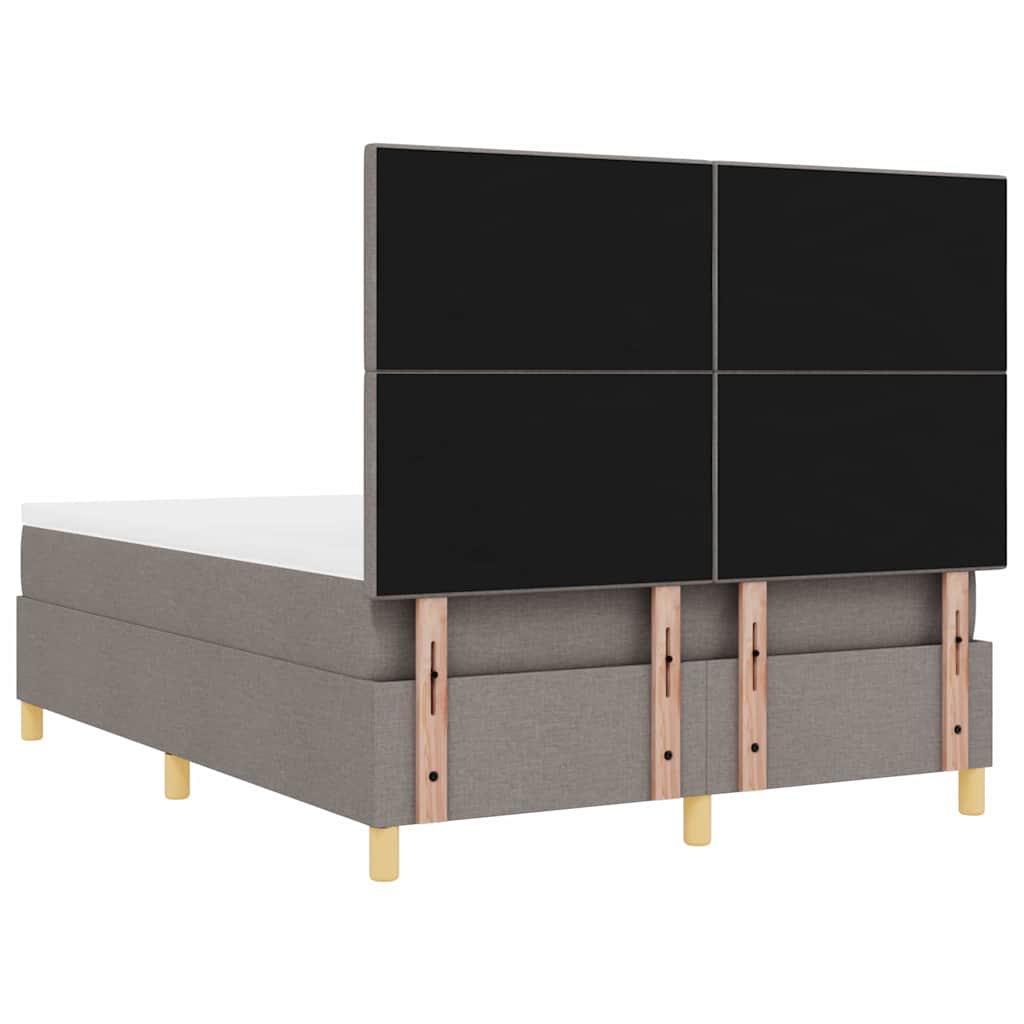 Bäddfjäder Med Huvudgavel Taupe 140 X 190 Cm Tyg