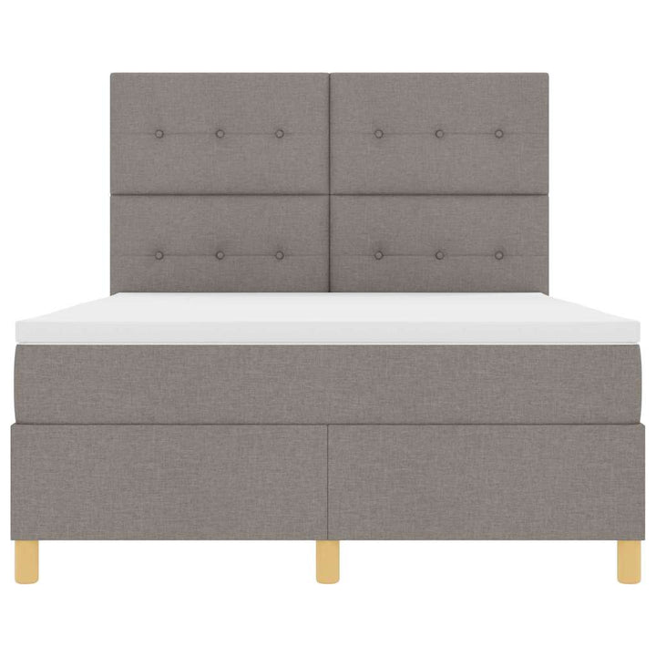 Bäddfjäder Med Huvudgavel Taupe 140 X 190 Cm Tyg