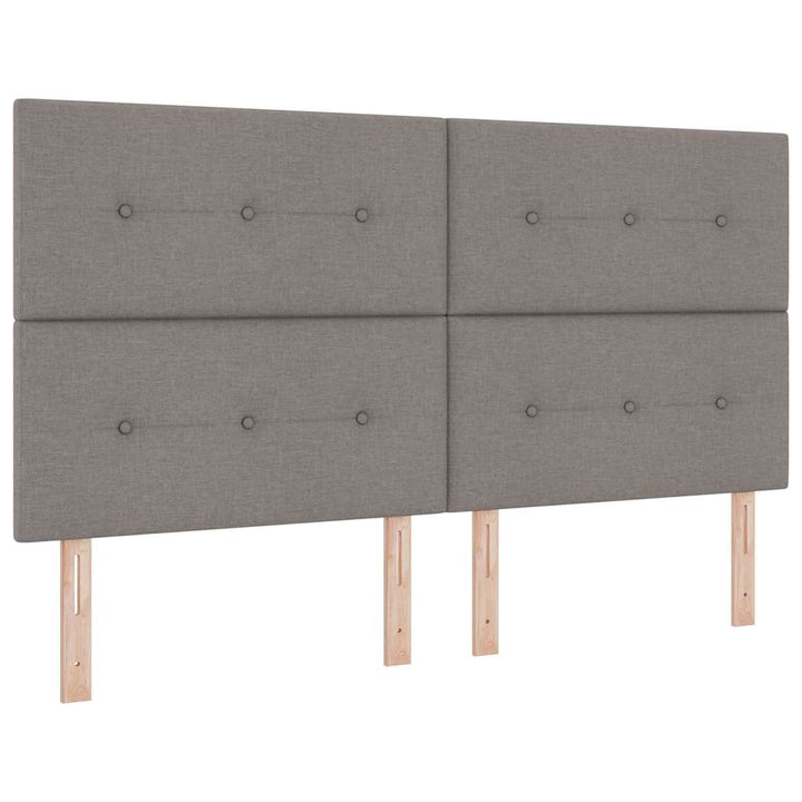 Bäddfjäder Med Huvudgavel Taupe 180 X 200 Cm Tyg