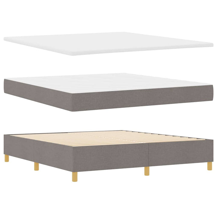 Bäddfjäder Med Huvudgavel Taupe 180 X 200 Cm Tyg