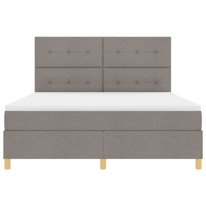 Bäddfjäder Med Huvudgavel Taupe 180 X 200 Cm Tyg