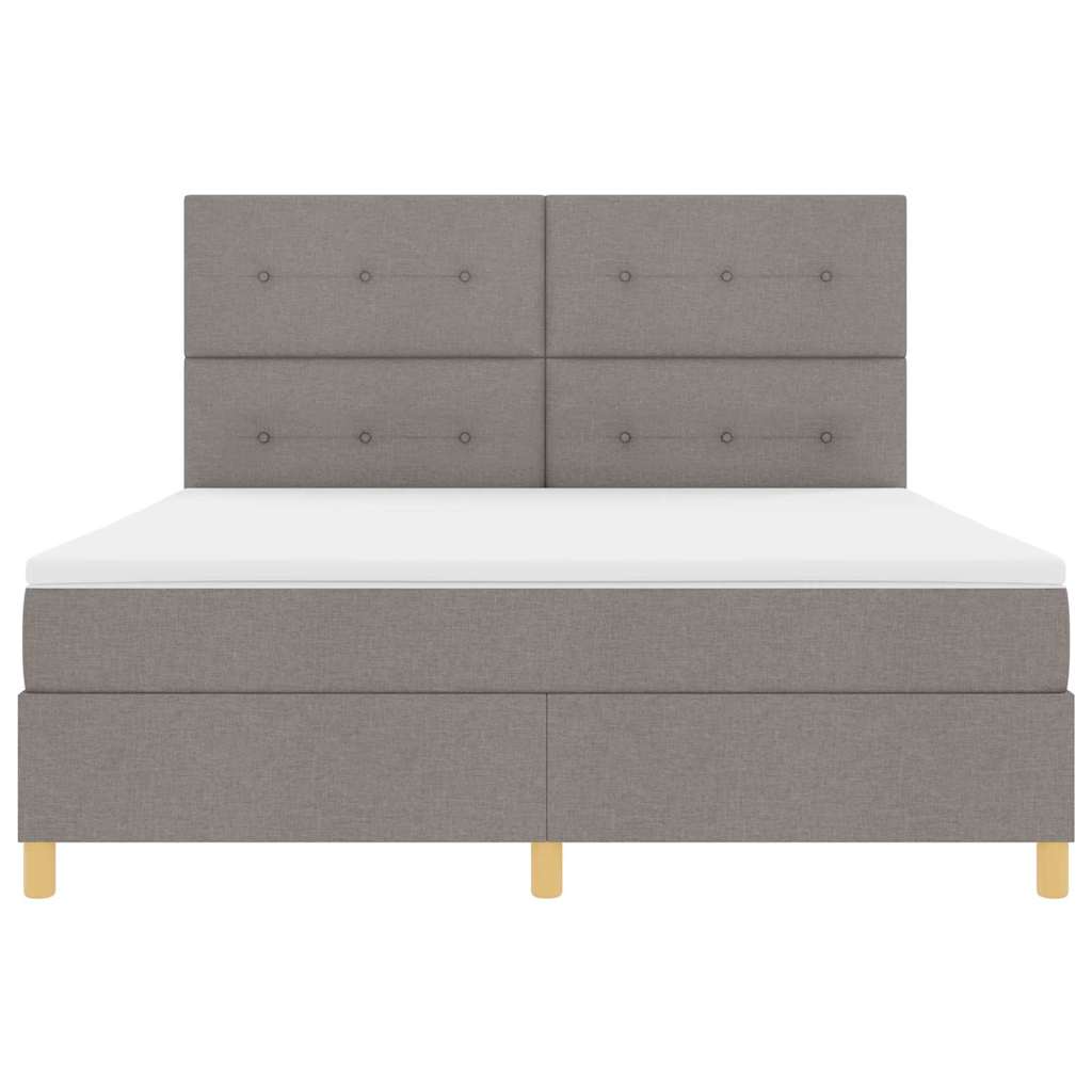 Bäddfjäder Med Huvudgavel Taupe 180 X 200 Cm Tyg