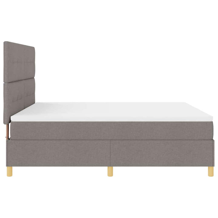 Bäddfjäder Med Huvudgavel Taupe 180 X 200 Cm Tyg
