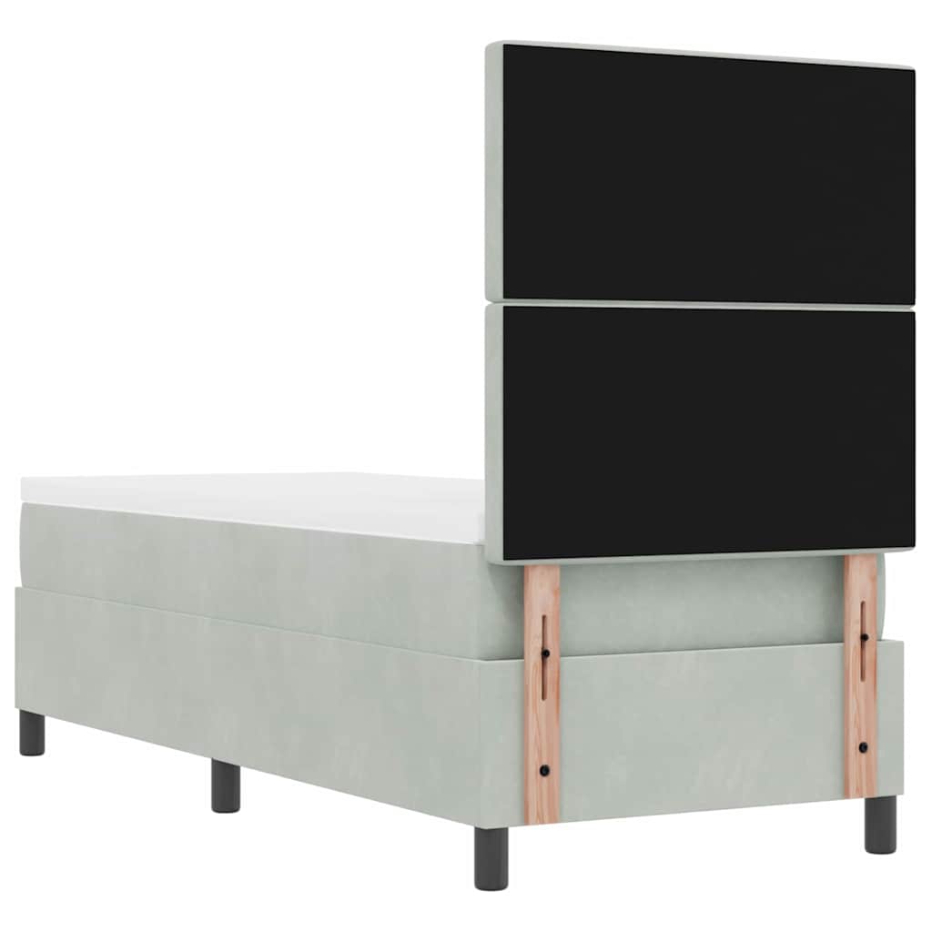 Bäddfjäder Med Madrass Ljusgrå 80 X 200 Cm Sammet