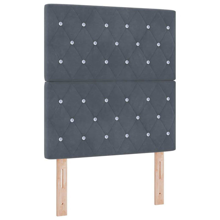 Bäddfjäder Med Madrass Mörkgrå 80 X 200 Cm Sammet