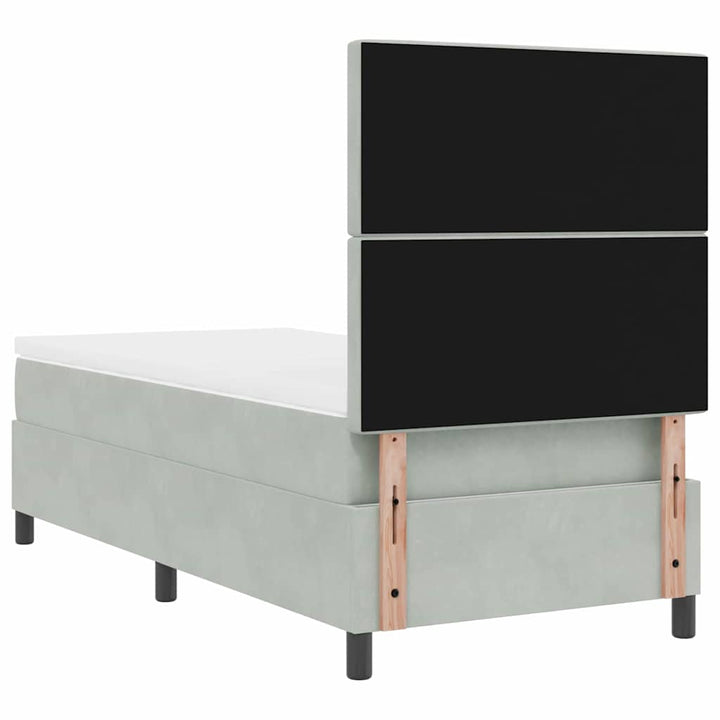 Bäddfjäder Med Madrass Ljusgrå 100 X 200 Cm Sammet