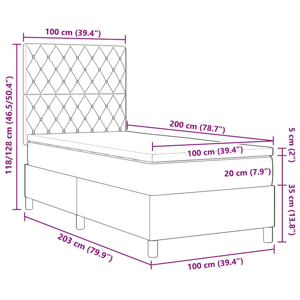 Bäddfjäder Med Madrass Mörkgrön 100 X 200 Cm Sammet