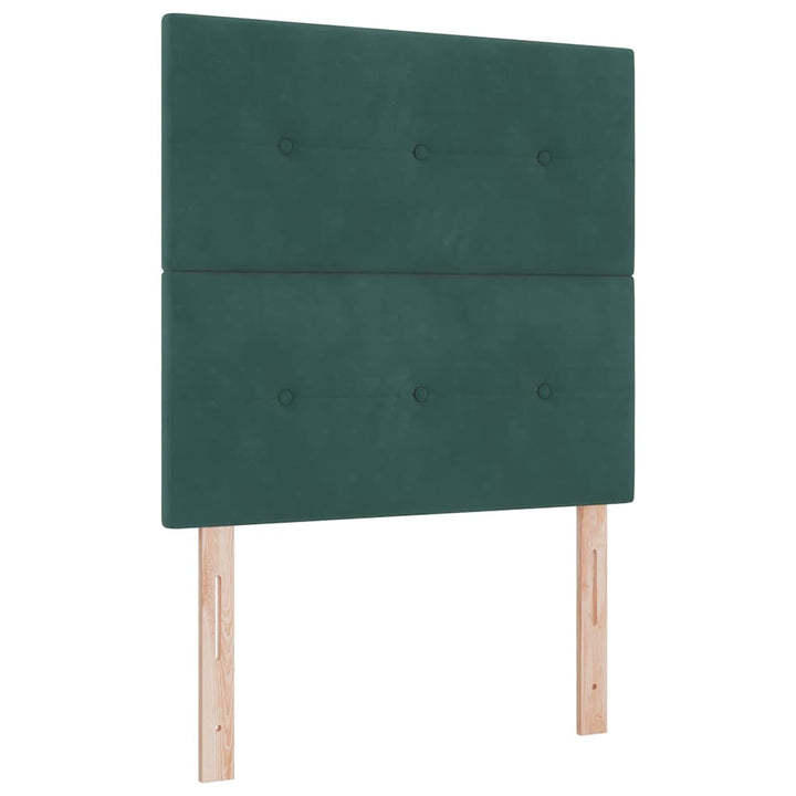 Bäddfjäder Med Huvudgavel Mörkgrön 90 X 190 Cm Sammet