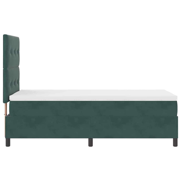 Bäddfjäder Med Huvudgavel Mörkgrön 90 X 190 Cm Sammet