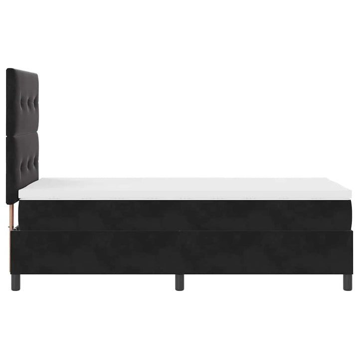 Bäddfjäder Med Huvudgavel Svart 100 X 200 Cm Sammet