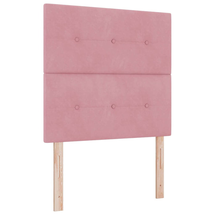 Bäddfjäder Med Huvudgavel Rosa 100 X 200 Cm Sammet