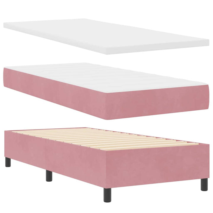 Bäddfjäder Med Huvudgavel Rosa 100 X 200 Cm Sammet