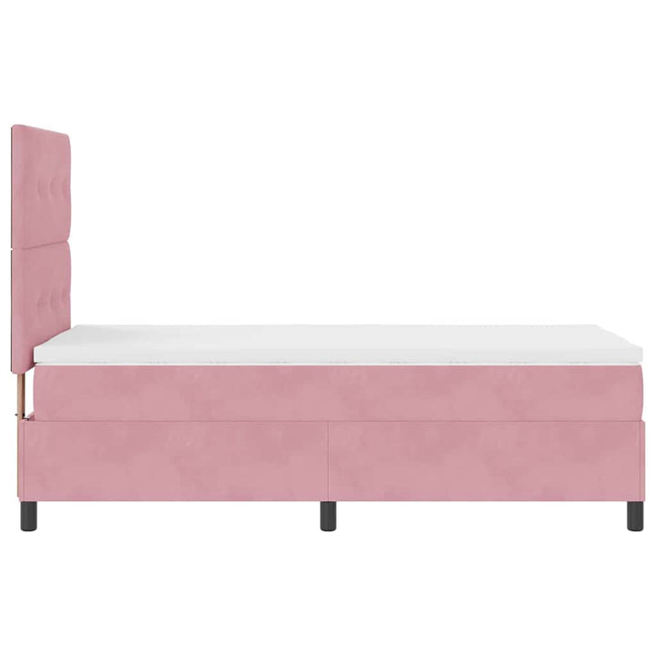 Bäddfjäder Med Huvudgavel Rosa 100 X 200 Cm Sammet