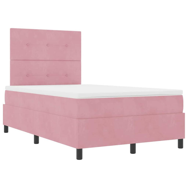 Bäddfjäder Med Huvudgavel Rosa 120 X 200 Cm Sammet