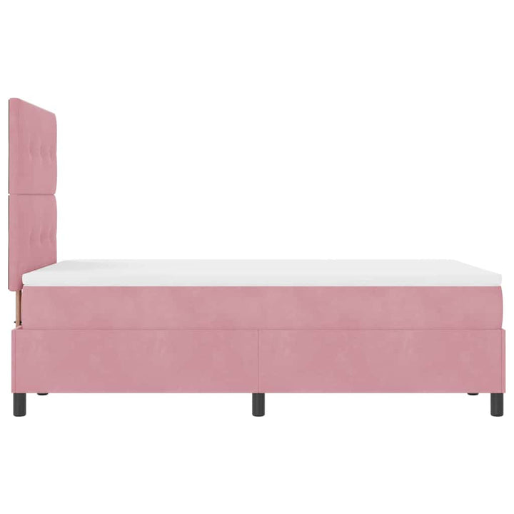Bäddfjäder Med Huvudgavel Rosa 120 X 200 Cm Sammet