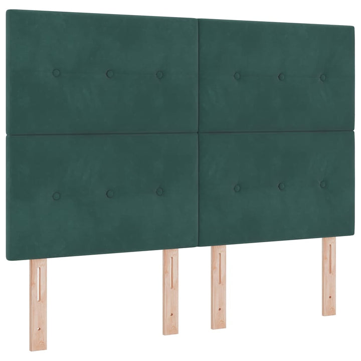 Bäddfjäder Med Huvudgavel Mörkgrön 140 X 190 Cm Sammet