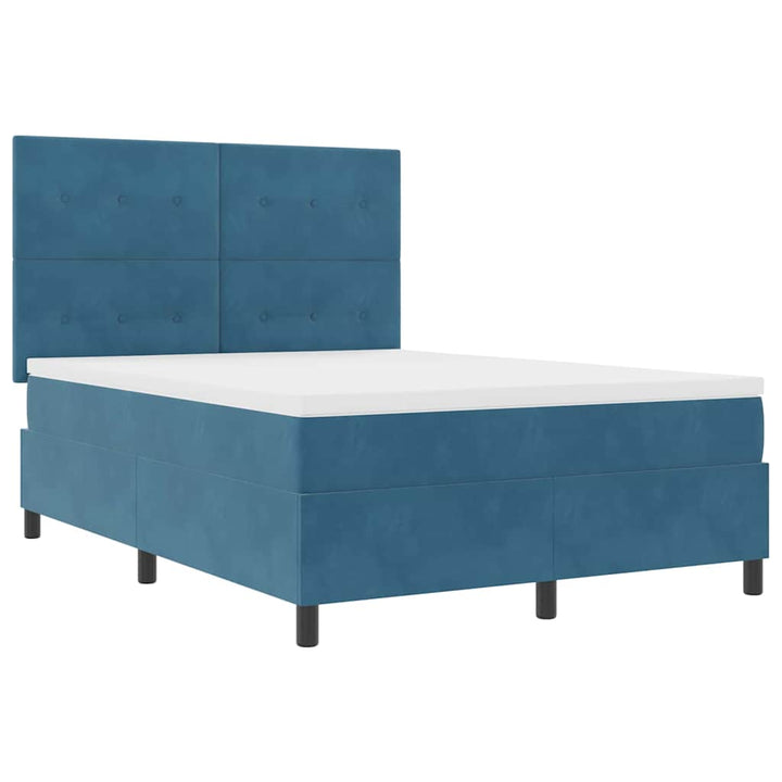 Bäddfjäder Med Huvudgavel Mörkblå 140 X 190 Cm Sammet