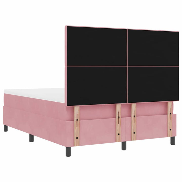 Bäddfjäder Med Huvudgavel Rosa 140 X 190 Cm Sammet