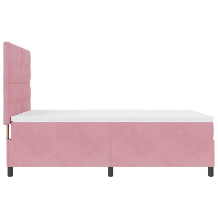 Bäddfjäder Med Huvudgavel Rosa 140 X 190 Cm Sammet