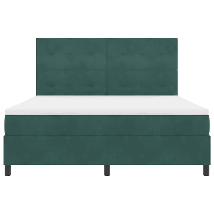 Bäddfjäder Med Huvudgavel Mörkgrön 180 X 200 Cm Sammet