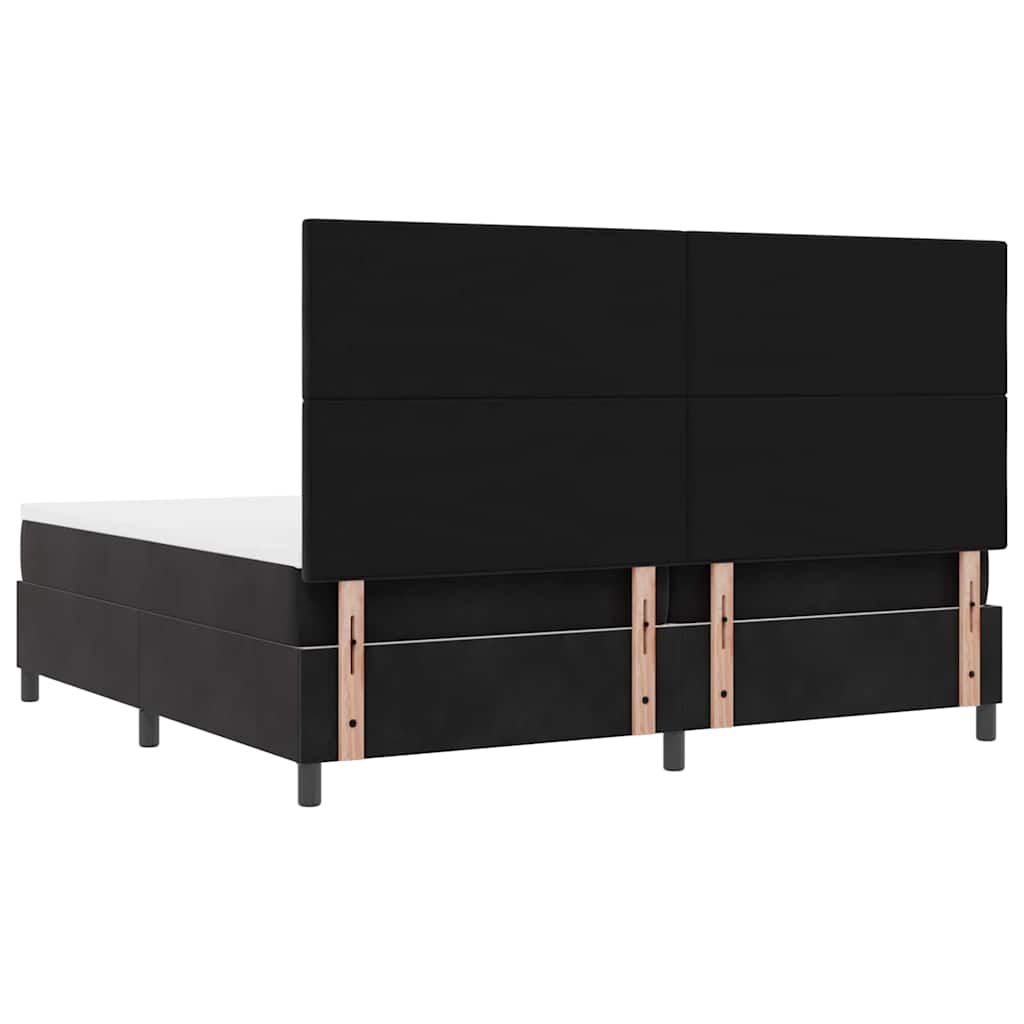 Bäddfjäder Med Huvudgavel Svart 200 X 200 Cm Sammet