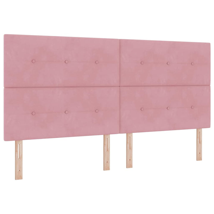 Bäddfjäder Med Huvudgavel Rosa 200 X 200 Cm Sammet