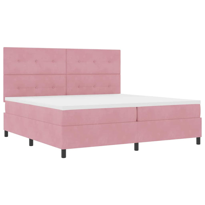 Bäddfjäder Med Huvudgavel Rosa 200 X 200 Cm Sammet