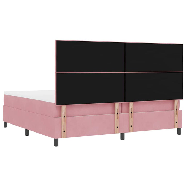 Bäddfjäder Med Huvudgavel Rosa 200 X 200 Cm Sammet