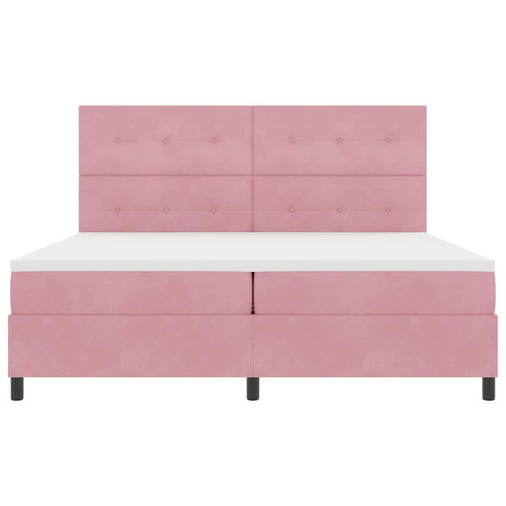 Bäddfjäder Med Huvudgavel Rosa 200 X 200 Cm Sammet