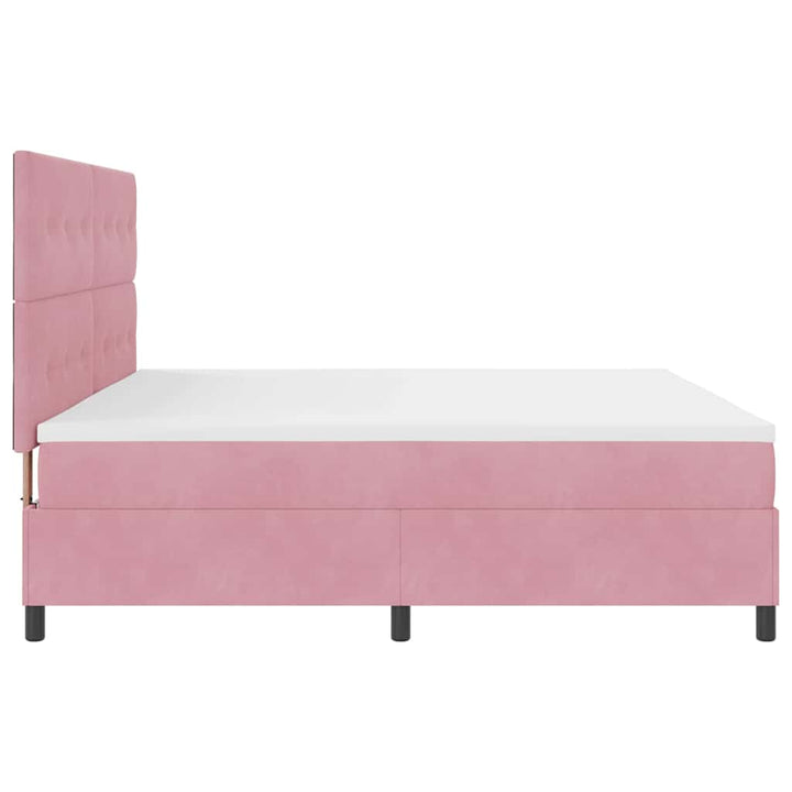 Bäddfjäder Med Huvudgavel Rosa 200 X 200 Cm Sammet