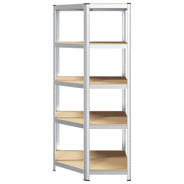 Hörnhylla Med Hylla Silver 90 X 90 X 198 Cm Konstruerat Trä