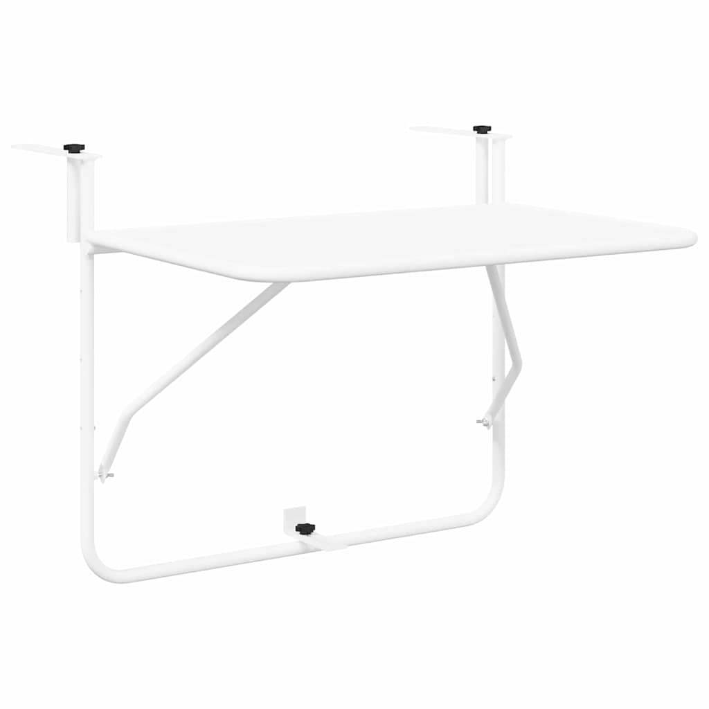 Hängande Balkongbord Vit 60 X 39 X 65 Cm Stål