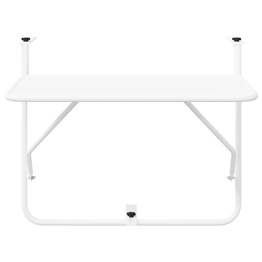 Hängande Balkongbord Vit 60 X 39 X 65 Cm Stål