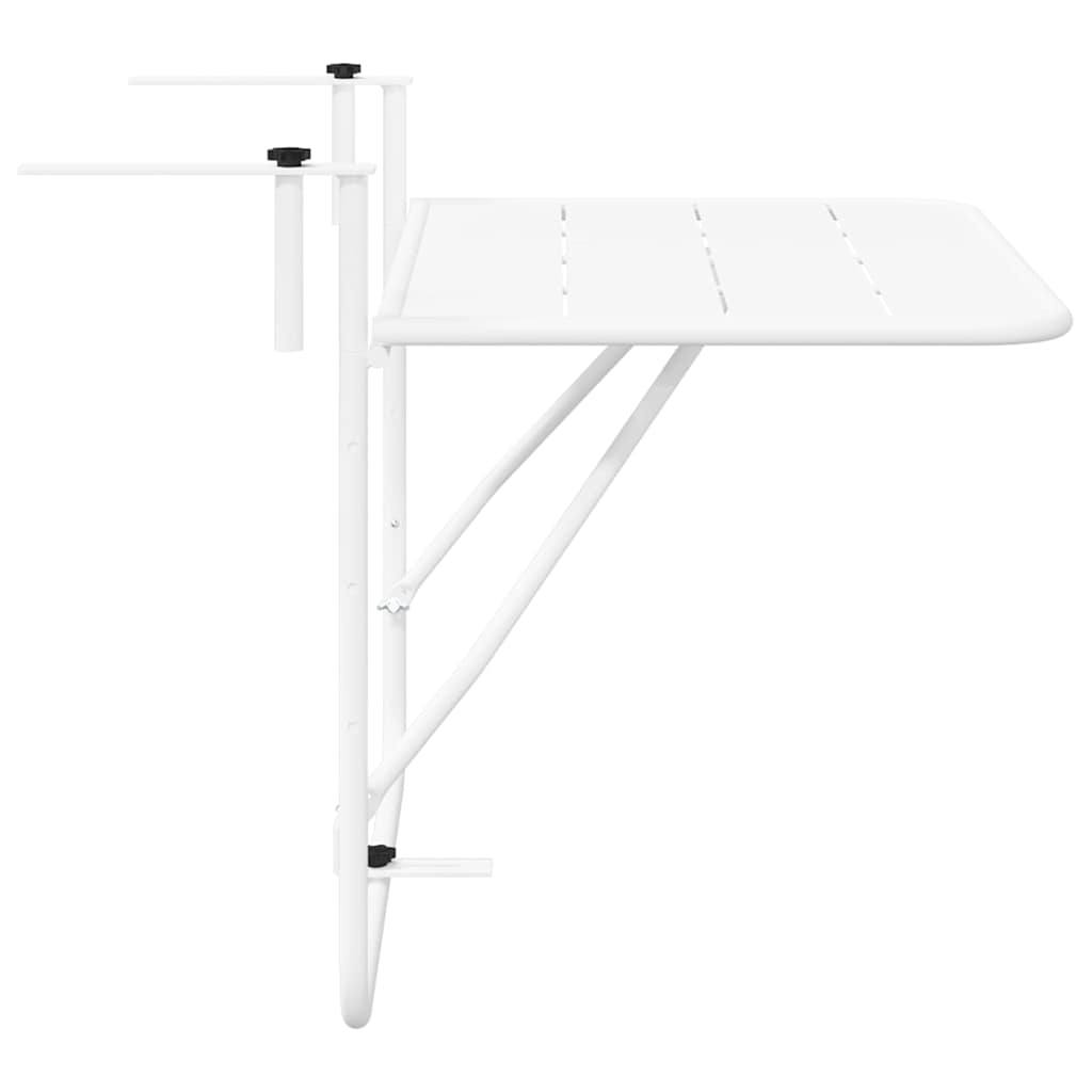 Hängande Balkongbord Vit 60 X 39 X 65 Cm Stål