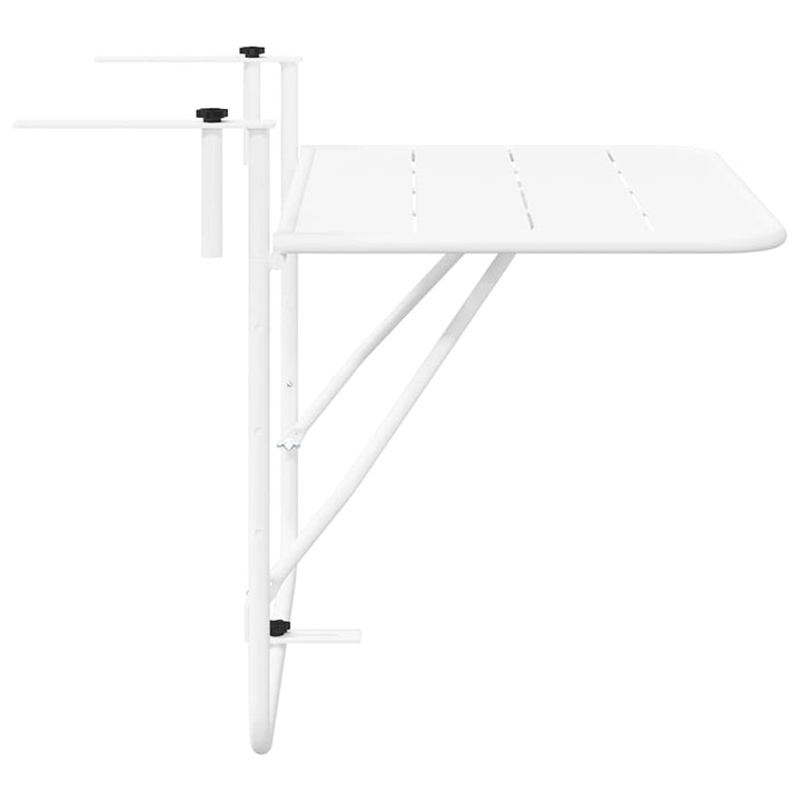 Hängande Balkongbord Vit 60 X 39 X 65 Cm Stål