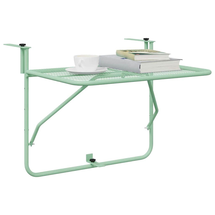 Hängande Balkongbord Mintgrön 60 X 39 X 65 Cm Stål