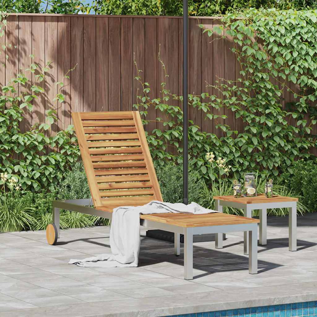 Solstol Olivenatur 205 X 53 X 100 Cm Massivt Akaciaträ