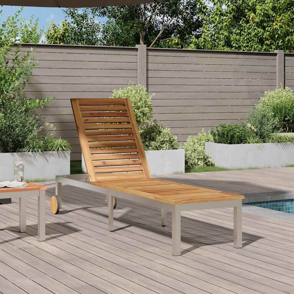Solstol Olivenatur 205 X 53 X 100 Cm Massivt Akaciaträ