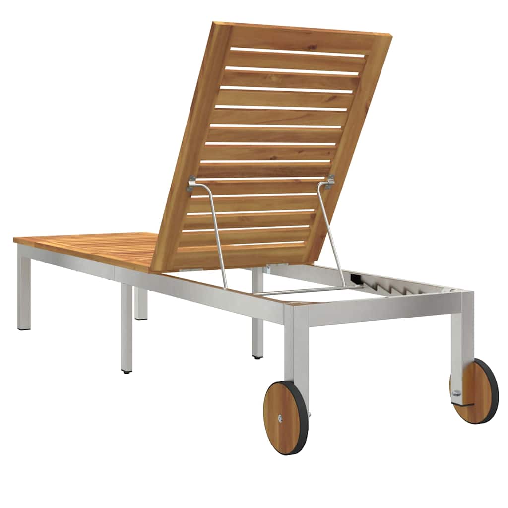 Solstol Olivenatur 205 X 53 X 100 Cm Massivt Akaciaträ