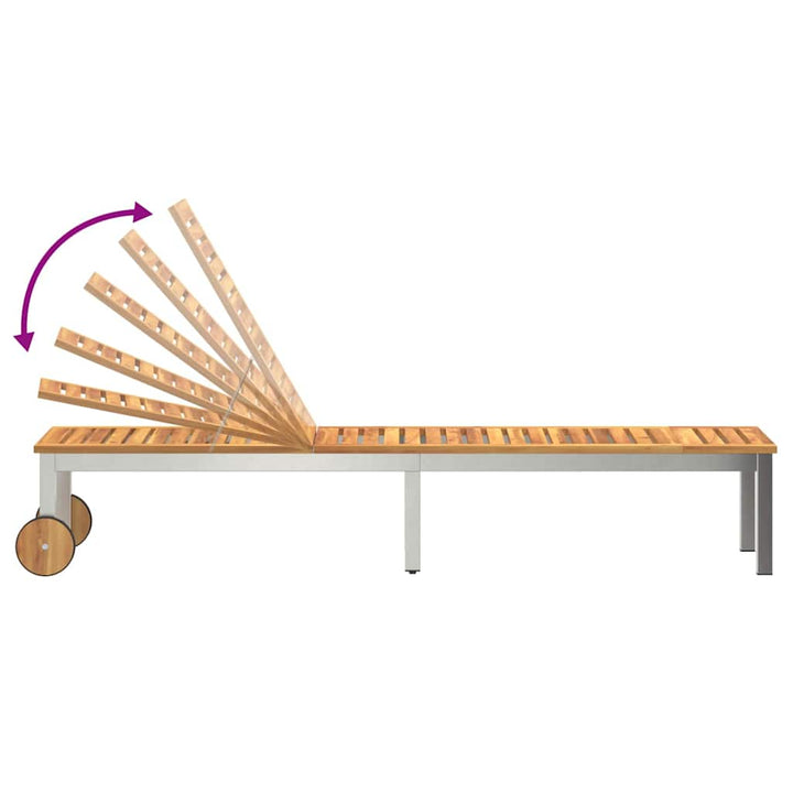 Solstol Olivenatur 205 X 53 X 100 Cm Massivt Akaciaträ