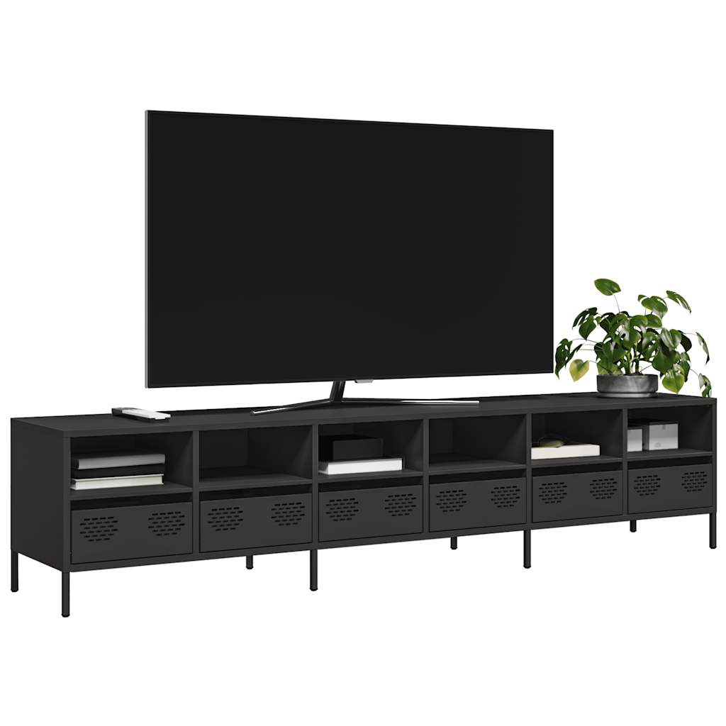 Tv-Bänk 202X39X43,5 Cm Kallvalsat Stål