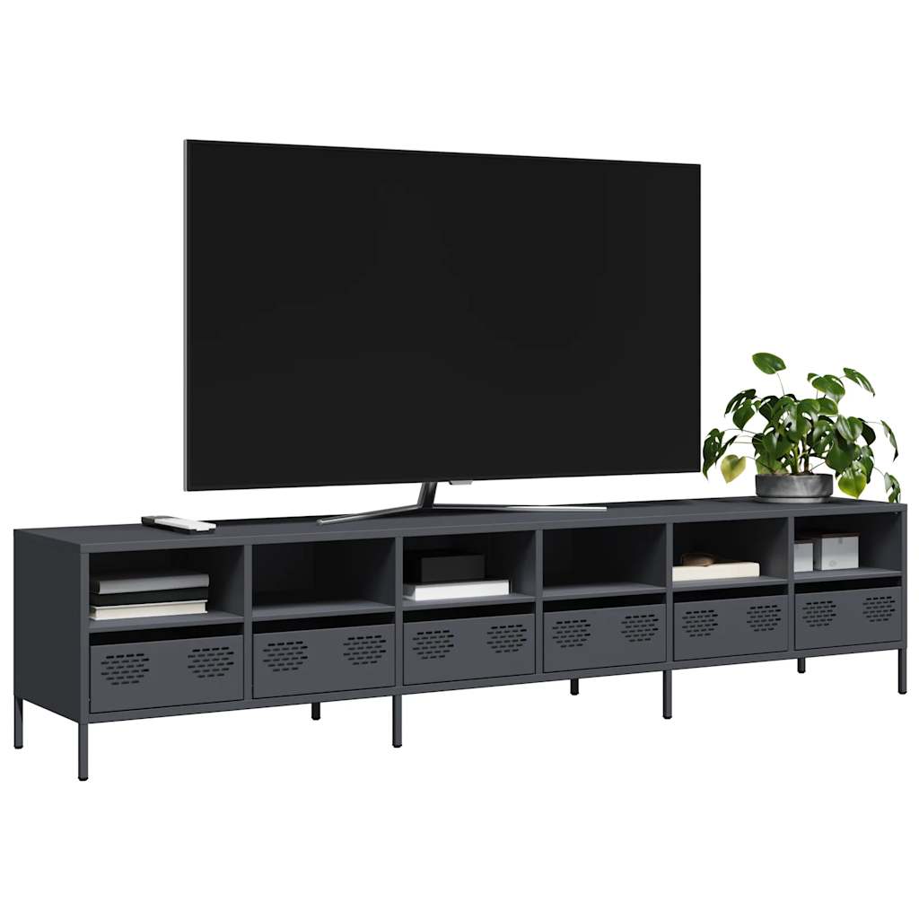 Tv-Bänk 202X39X43,5 Cm Kallvalsat Stål