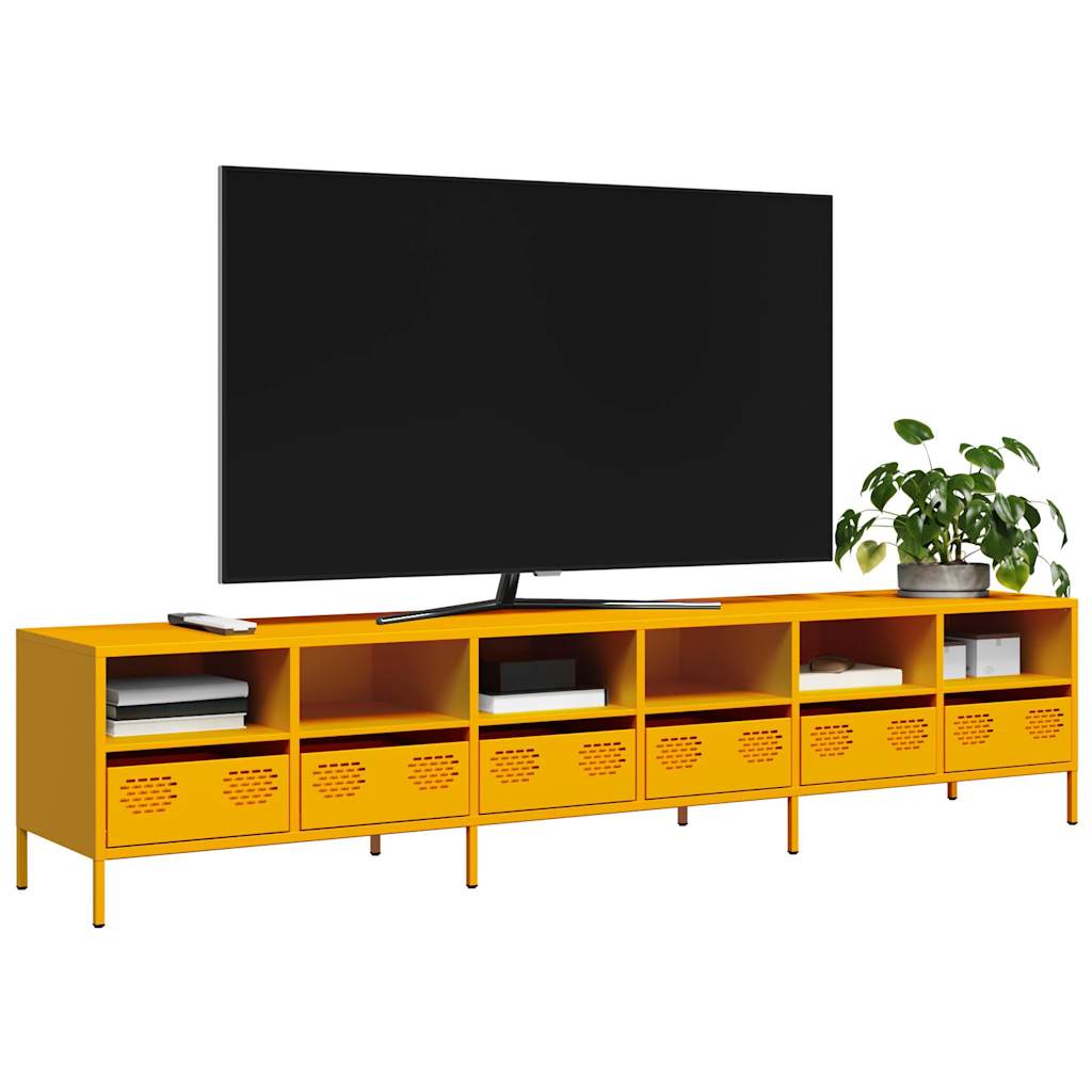 Tv-Bänk 202X39X43,5 Cm Kallvalsat Stål