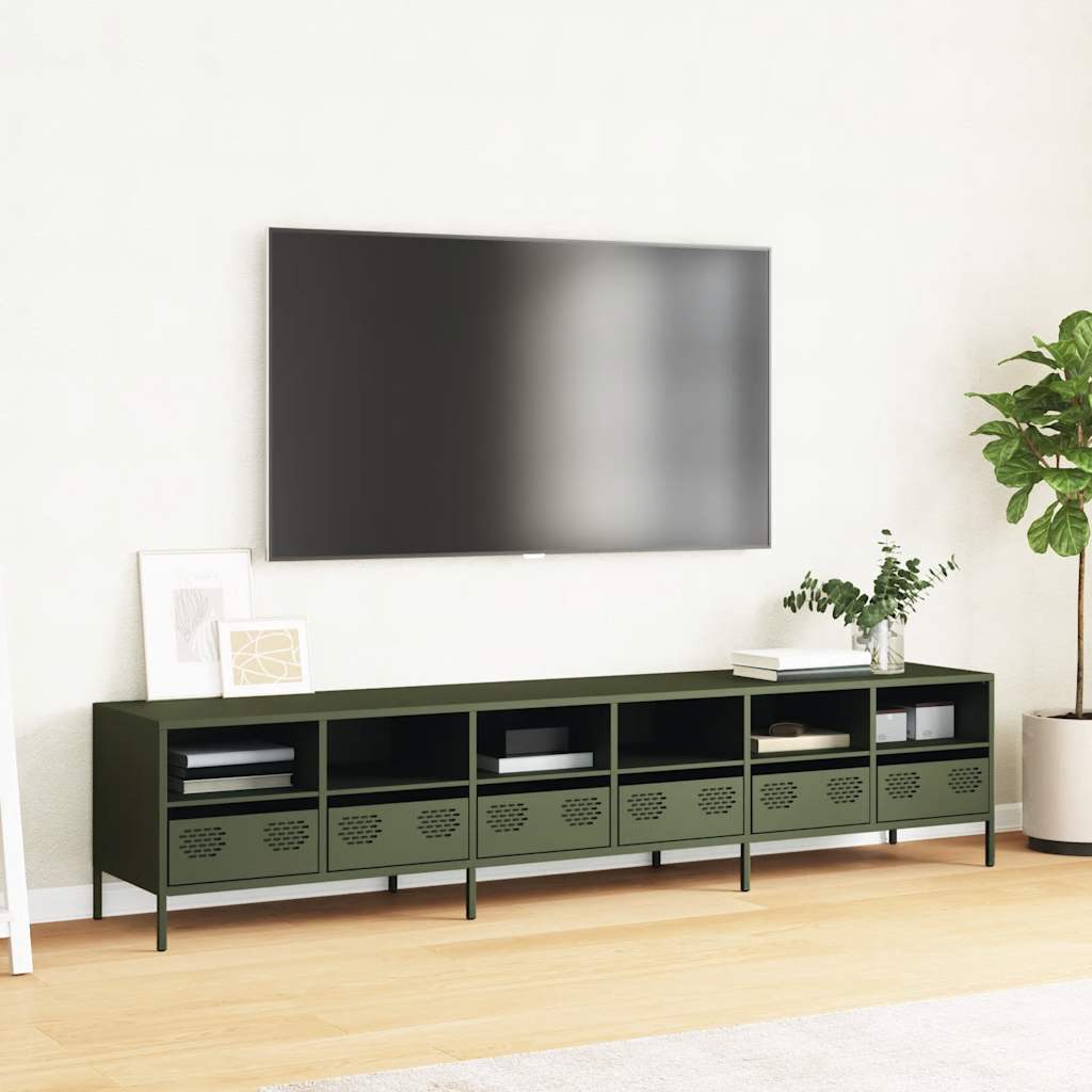 Tv-Bänk 202X39X43,5 Cm Kallvalsat Stål