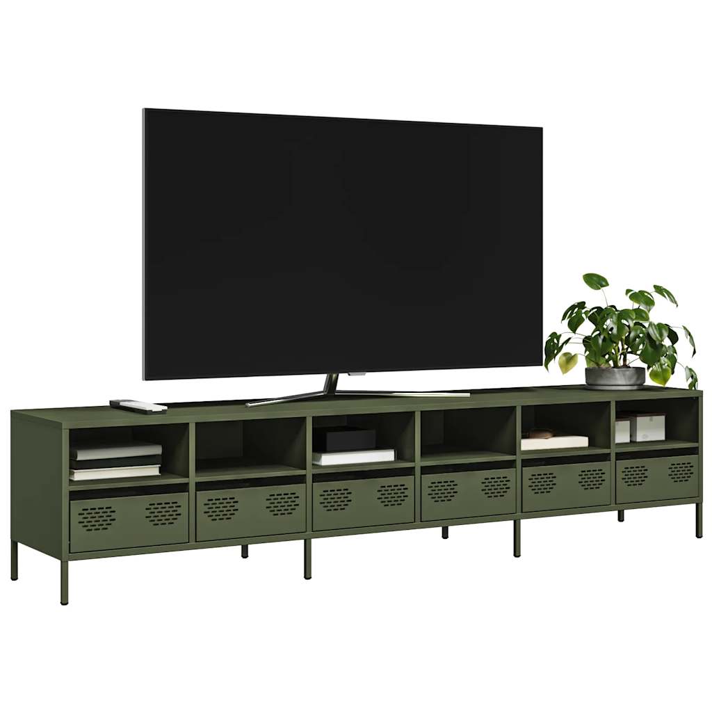 Tv-Bänk 202X39X43,5 Cm Kallvalsat Stål