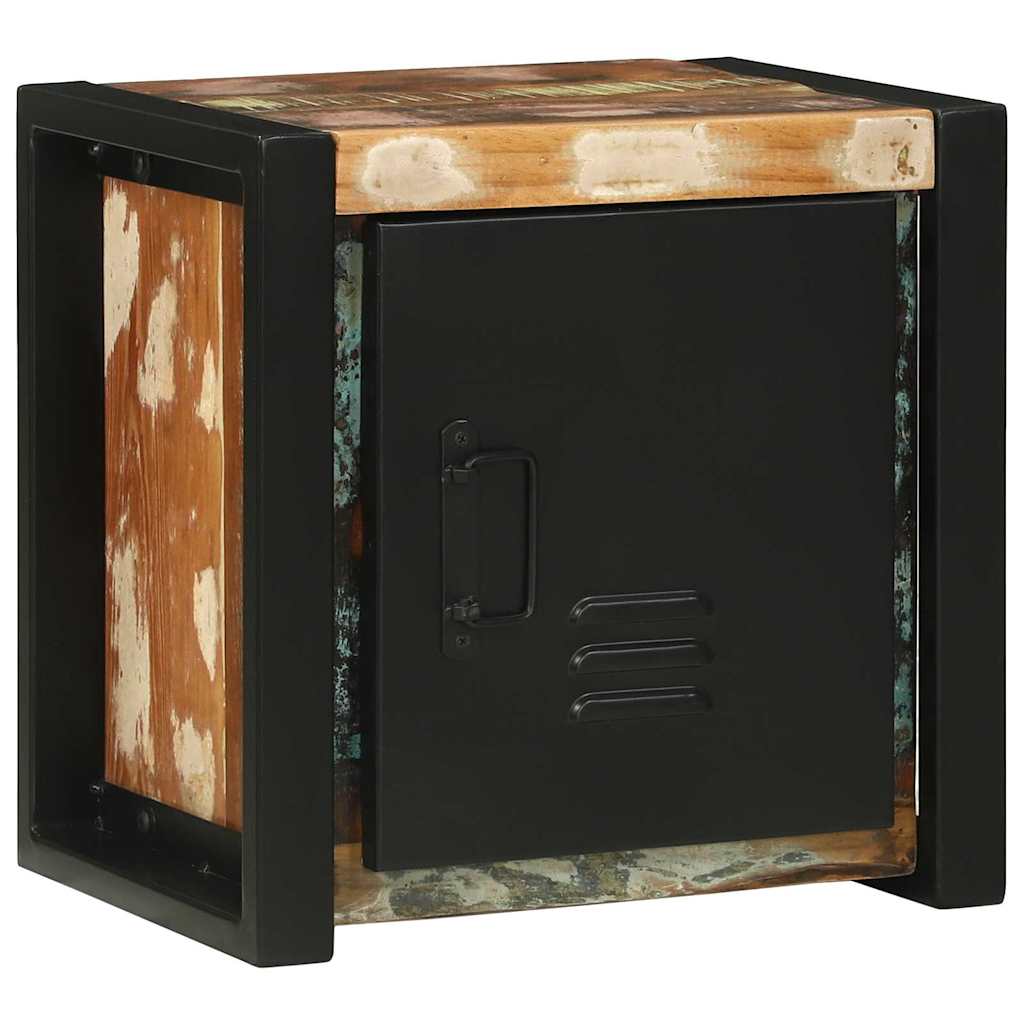 Badrumsmöbelset 4 Pcs Flerfärgad Och Svart Solid Återvunnen Trä